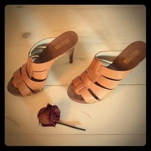 Michael Kors stiletto heel open toe mules size 8